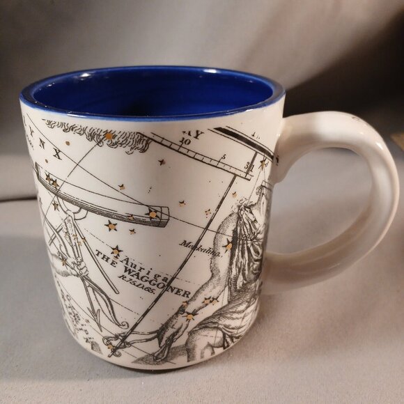 Anthropologie Salt and Earth Cancer Horoscope Mug Astrological Blue Interior - Picture 3 of 8